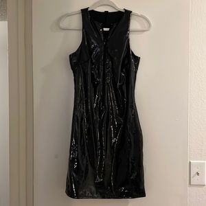 NWT skims zip up latex mini dress